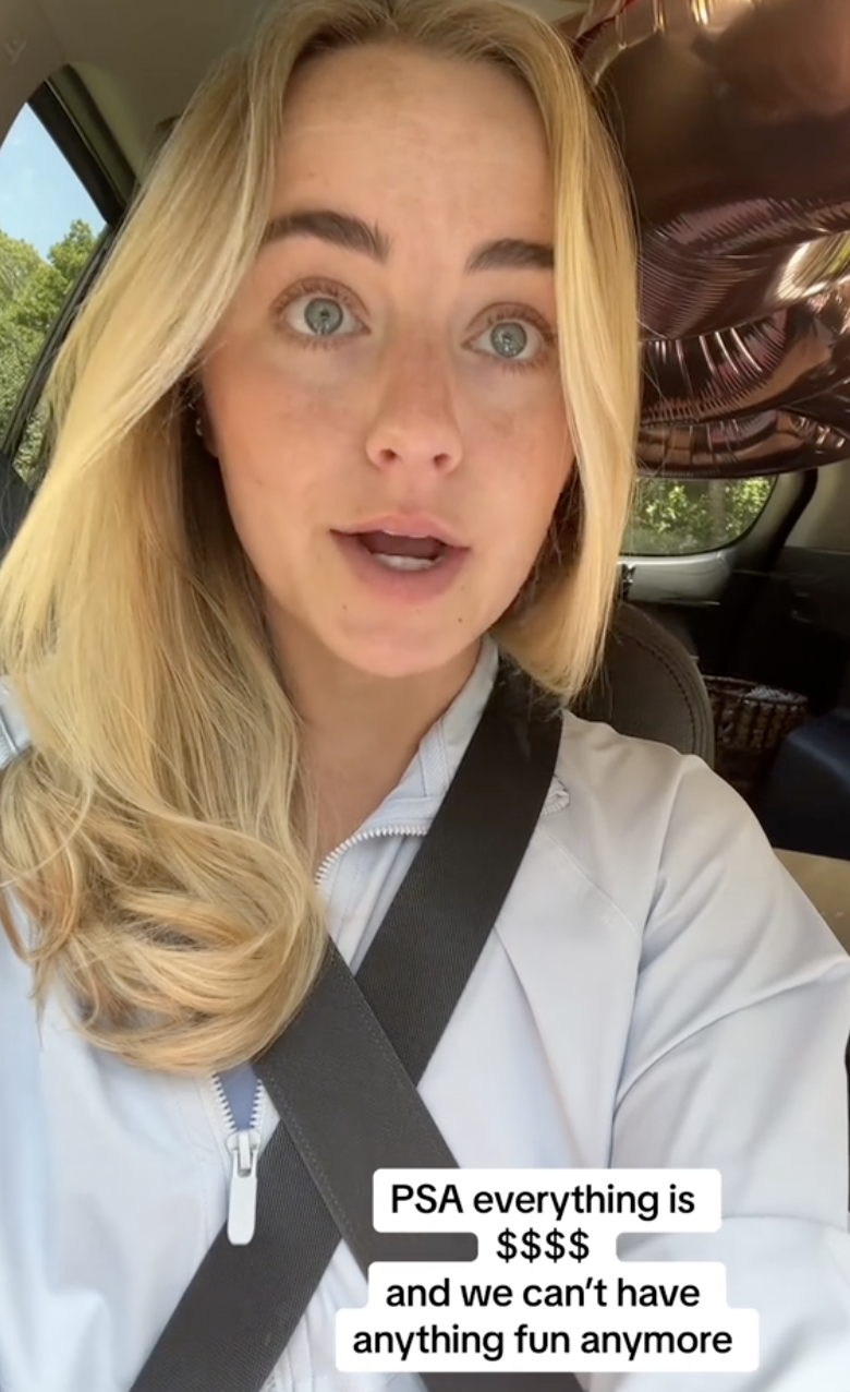 woman sitting in her car